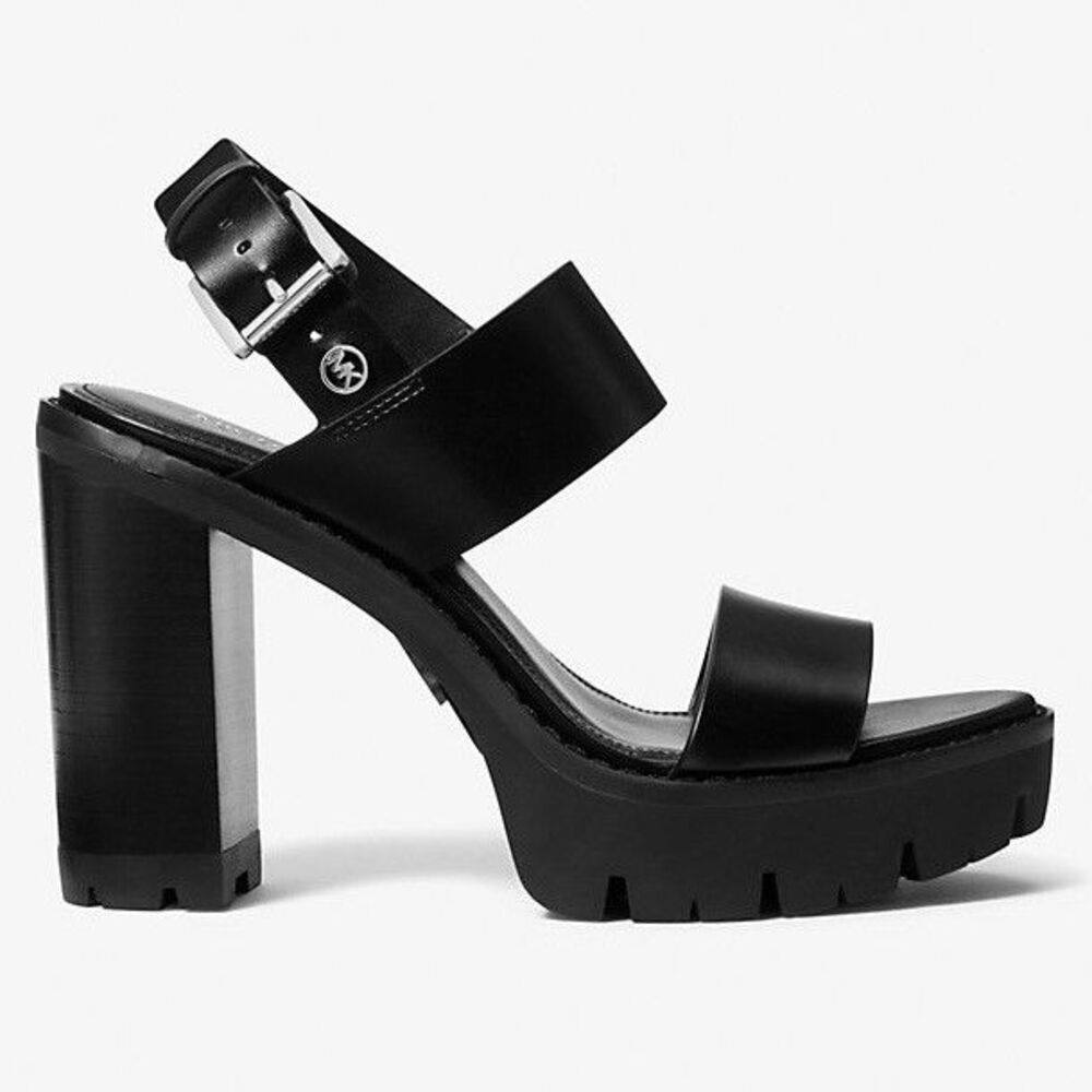 Michael Kors - Holland Black / Silver Platform Sandal New With Box Size 7.5 - Picture 2 of 13